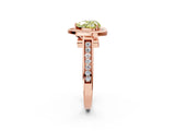 Rose gold Fancy Yellow Heart  Halo Solitaire Diamond Ring with Pave Band and Bezel Setting_51