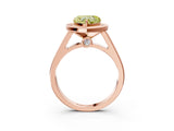 Rose gold Fancy Yellow Heart  Halo Solitaire Diamond Ring with Pave Band and Bezel Setting_52
