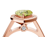 Rose gold Fancy Yellow Heart  Halo Solitaire Diamond Ring with Pave Band and Bezel Setting_53