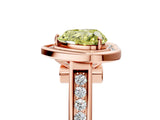 Rose gold Fancy Yellow Heart  Halo Solitaire Diamond Ring with Pave Band and Bezel Setting_54