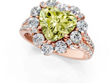 Rose gold Fancy Yellow Heart  Halo Split Shank Diamond Engagement Ring with Pave Band and Four-Prong Setting_55
