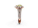 Rose gold Fancy Yellow Heart  Halo Split Shank Diamond Engagement Ring with Pave Band and Four-Prong Setting_56