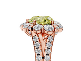 Rose gold Fancy Yellow Heart  Halo Split Shank Diamond Engagement Ring with Pave Band and Four-Prong Setting_59