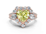 Rose gold Fancy Yellow Heart  Halo Split Shank Diamond Engagement Ring with Prong Setting_20