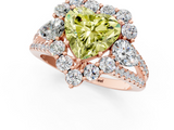 Rose gold Fancy Yellow Heart  Halo Split Shank Diamond Engagement Ring with Prong Setting_21