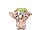 Rose gold Fancy Yellow Heart  Halo Split Shank Diamond Engagement Ring with Prong Setting_25