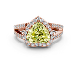Rose gold Fancy Yellow Heart  Halo Split Shank Diamond Ring with Four-Prong Setting_32
