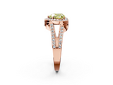 Rose gold Fancy Yellow Heart  Halo Split Shank Diamond Ring with Four-Prong Setting_34