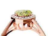 Rose gold Fancy Yellow Heart  Halo Split Shank Diamond Ring with Four-Prong Setting_36