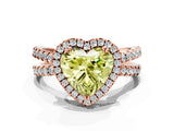 Rose gold Fancy Yellow Heart  Halo Split Shank Diamond Ring with Pavé Setting_26
