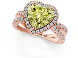 Rose gold Fancy Yellow Heart  Halo Split Shank Diamond Ring with Pavé Setting_27