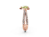 Rose gold Fancy Yellow Heart  Halo Split Shank Diamond Ring with Pavé Setting_28