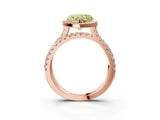 Rose gold Fancy Yellow Heart  Halo Split Shank Diamond Ring with Pavé Setting_29