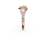 Rose gold Fancy Yellow Heart  Halo Split Shank Diamond Ring with Prong Setting_22