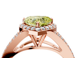 Rose gold Fancy Yellow Heart  Halo Split Shank Diamond Ring with Prong Setting_24