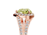 Rose gold Fancy Yellow Heart  Halo Split Shank Diamond Ring with Prong Setting_25