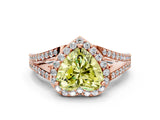Rose gold Fancy Yellow Heart  Halo Split Shank Pave Diamond Ring with Four-Prong Setting_49