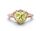 Rose gold Fancy Yellow Heart  Halo Split Shank Pave Diamond Ring with Petal Prong Setting_57