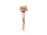 Rose gold Fancy Yellow Heart  Halo Split Shank Pave Diamond Ring with Petal Prong Setting_59