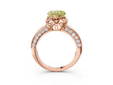 Rose gold Fancy Yellow Heart  Halo Split Shank Pave Diamond Ring with Petal Prong Setting_60