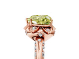 Rose gold Fancy Yellow Heart  Halo Split Shank Pave Diamond Ring with Petal Prong Setting_62