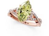 Rose gold Fancy Yellow Heart  Halo Twist Band Solitaire Prong Setting Ring_46