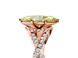 Rose gold Fancy Yellow Heart  Halo Twist Band Solitaire Prong Setting Ring_50