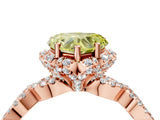 Rose gold Fancy Yellow Heart  Halo Twist Band Solitaire Ring with Six-Prong Setting_36