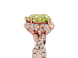 Rose gold Fancy Yellow Heart  Halo Twist Band Solitaire Ring with Six-Prong Setting_37