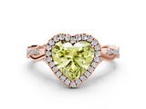 Rose gold Fancy Yellow Heart  Halo Twist Band Solitaire Ring_19