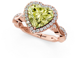 Rose gold Fancy Yellow Heart  Halo Twist Band Solitaire Ring_20