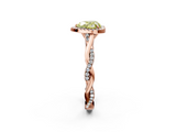 Rose gold Fancy Yellow Heart  Halo Twist Band Solitaire Ring_21