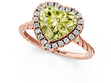 Rose gold Fancy Yellow Heart  Halo Twisted Band Four-Prong Diamond Ring_21