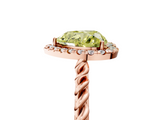 Rose gold Fancy Yellow Heart  Halo Twisted Band Four-Prong Diamond Ring_25