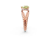 Rose gold Fancy Yellow Heart  Halo Twisted Band Four-Prong Ring_34