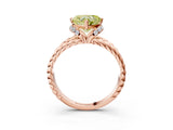Rose gold Fancy Yellow Heart  Halo Twisted Band Four-Prong Ring_35