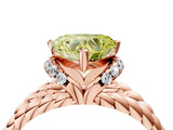 Rose gold Fancy Yellow Heart  Halo Twisted Band Four-Prong Ring_36