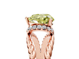 Rose gold Fancy Yellow Heart  Halo Twisted Band Four-Prong Ring_37