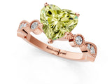 Rose gold Fancy Yellow Heart  Milgrain Bezel Diamond Engagement Ring with Solitaire Prong Setting_197