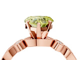 Rose gold Fancy Yellow Heart  Milgrain Bezel Diamond Engagement Ring with Solitaire Prong Setting_200
