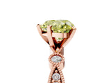 Rose gold Fancy Yellow Heart  Milgrain Bezel Diamond Engagement Ring with Solitaire Prong Setting_201