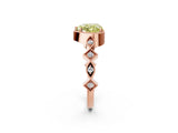Rose gold Fancy Yellow Heart  Milgrain Marquise Diamond Twist Band Ring_67