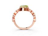 Rose gold Fancy Yellow Heart  Milgrain Marquise Diamond Twist Band Ring_68