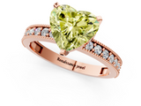 Rose gold Fancy Yellow Heart  Milgrain Pave Diamond Engagement Ring with Four-Prong Setting_157