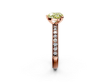 Rose gold Fancy Yellow Heart  Milgrain Pave Diamond Engagement Ring with Four-Prong Setting_158