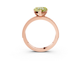 Rose gold Fancy Yellow Heart  Milgrain Pave Diamond Engagement Ring with Four-Prong Setting_159