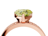 Rose gold Fancy Yellow Heart  Milgrain Pave Diamond Engagement Ring with Four-Prong Setting_160