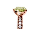 Rose gold Fancy Yellow Heart  Milgrain Pave Diamond Engagement Ring with Four-Prong Setting_161