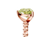 Rose gold Fancy Yellow Heart  Solitaire Beaded Band Prong Setting Ring 5