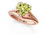 Rose gold Fancy Yellow Heart  Solitaire Beaded Band Six-Prong Setting_1